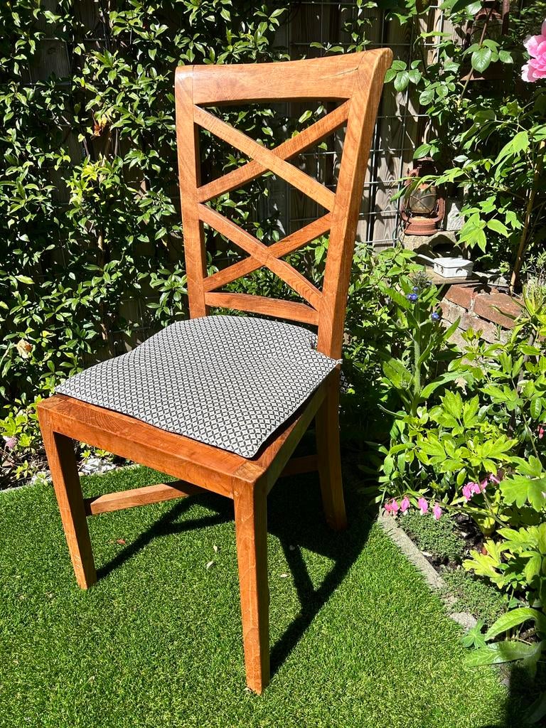 Teak houten eetkamerstoelen set van 4, Ophalen, Bruin, Zo goed als nieuw, Vier
