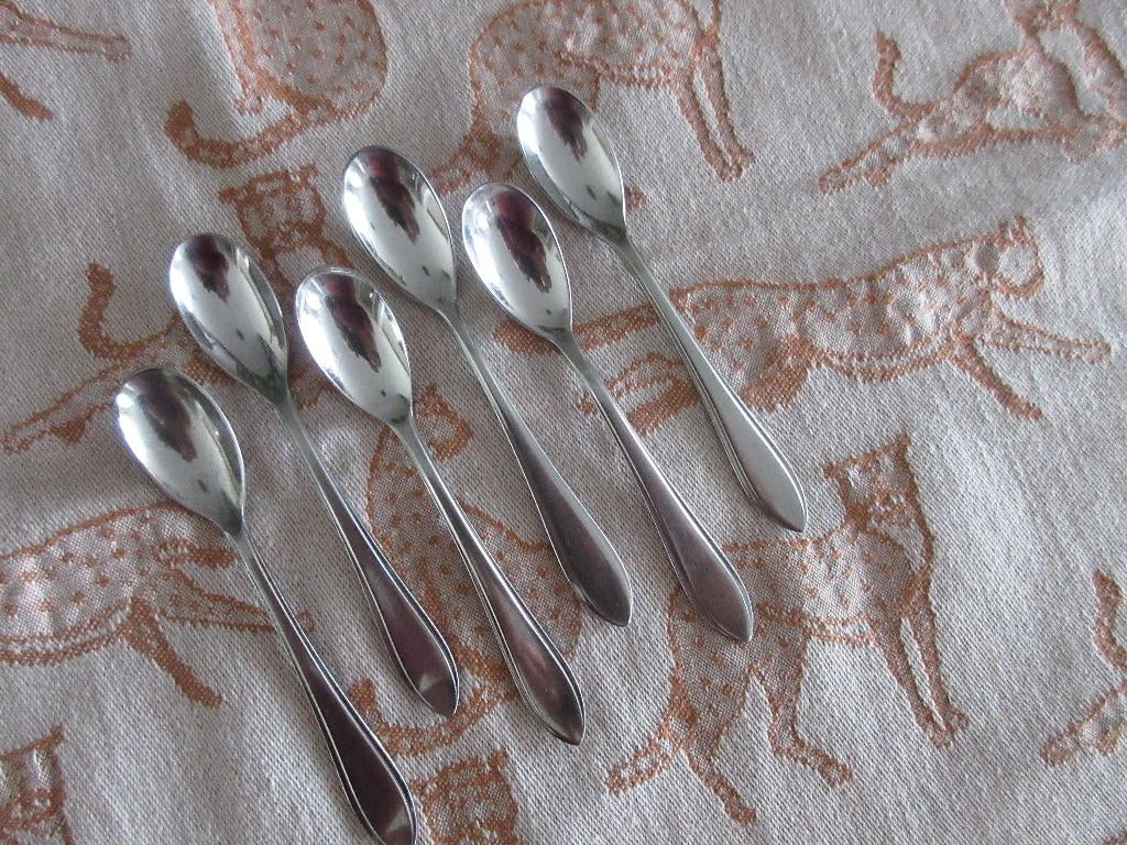 Gero Zilmeta 718 Puntfilet Theelepels 6 vor € 6,00, Ophalen of Verzenden, Gebruikt, Rvs of Chroom, Vaatwasserbestendig