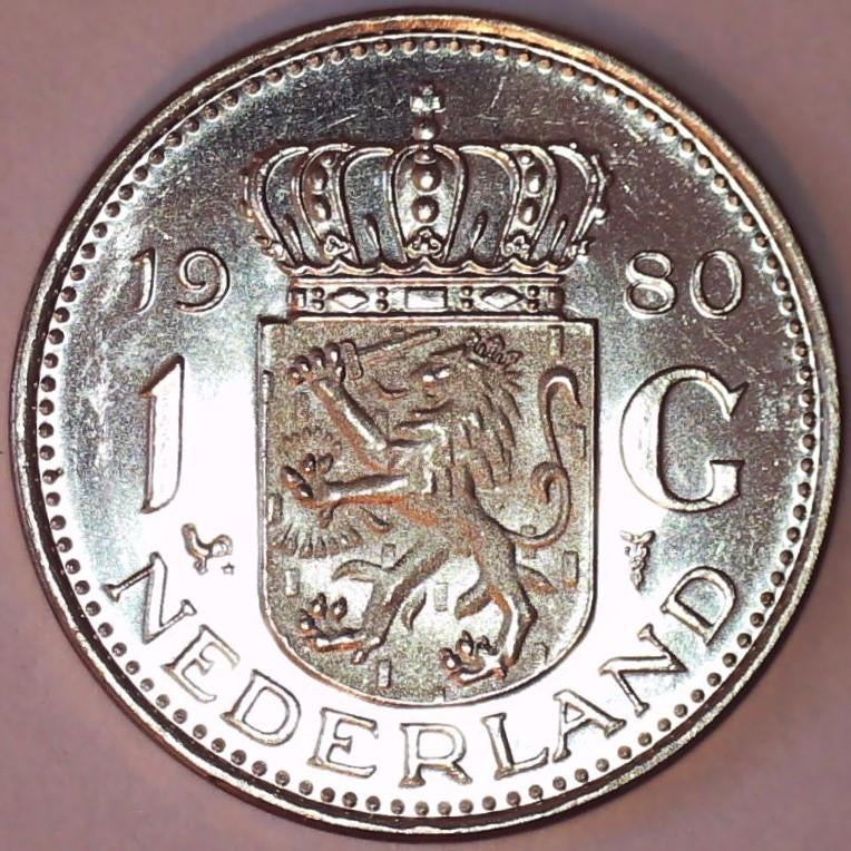 Nederland 1 gulden 1980 BU, Postzegels en Munten, Munten | Nederland, Ophalen of Verzenden, Koningin Juliana, 1 gulden, Losse munt