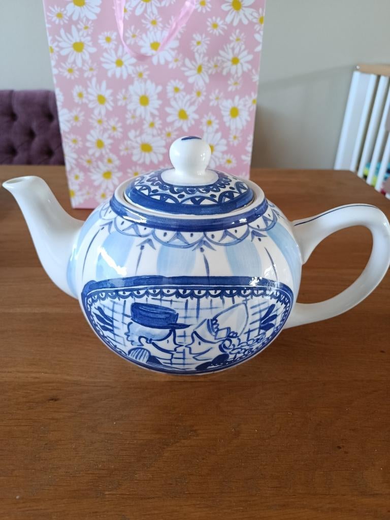 Blond Amsterdam theepot - Delfts blauw design, Ophalen