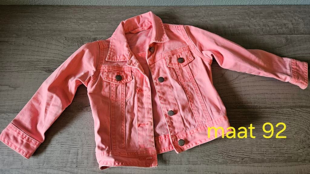 Hema roze spijkerjasje maat 92, Meisje, Ophalen of Verzenden, Zo goed als nieuw, Hema