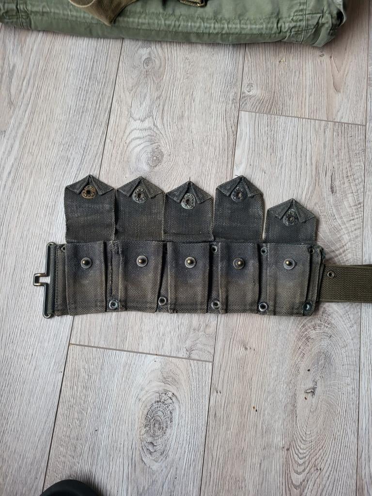Te koop Garand belt met suspenders, Verzamelen, Ophalen of Verzenden, Landmacht, Nederland
