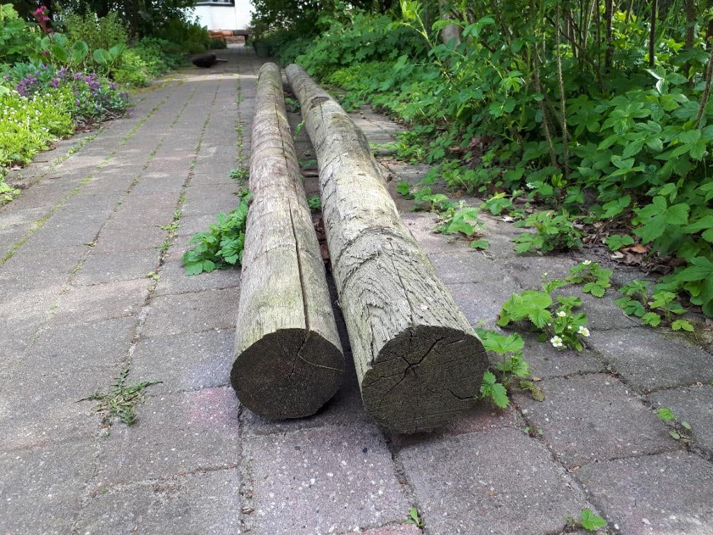 kastanje palen 400 cm, Tuin en Terras, Ophalen, Palen, Zo goed als nieuw, Hardhout