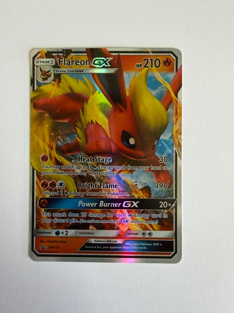 Flareon GX (SM171) Pokémon Kaart - Full Art Promo, Ophalen of Verzenden, Gebruikt, Losse kaart, Foil