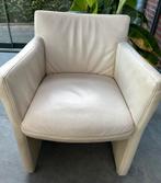 Comfortabele crèmekleurige leren stoel voor de huiskamer, Huis en Inrichting, Stoelen, Ophalen, Gebruikt, Overige kleuren, Leer