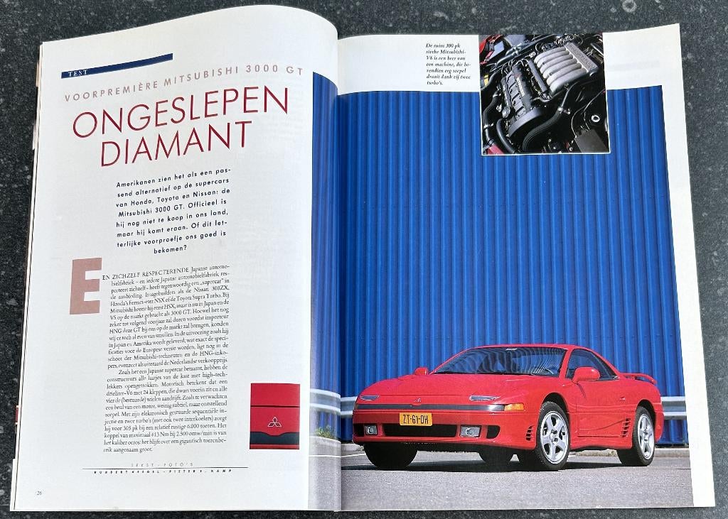 Mitsubishi 3000 GT test in Autoselect 1991, Ophalen of Verzenden, Gelezen, Mitsubishi