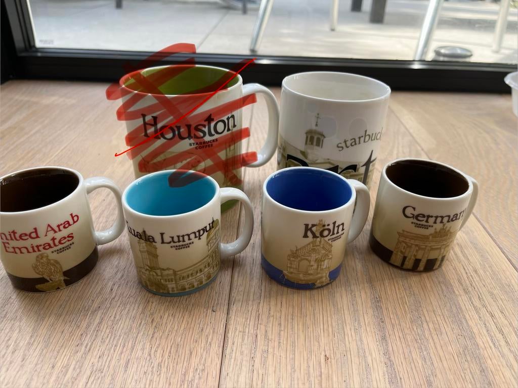 Starbucks 5 koppen / mokken verzameling, Huis en Inrichting, Keuken | Servies, Ophalen of Verzenden, Gebruikt, Overige stijlen