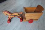 VINTAGE PAARD MET KAR  - HOUT  - NOOITGEDACHT IJLST, Verzamelen, Ophalen of Verzenden, Gebruikt
