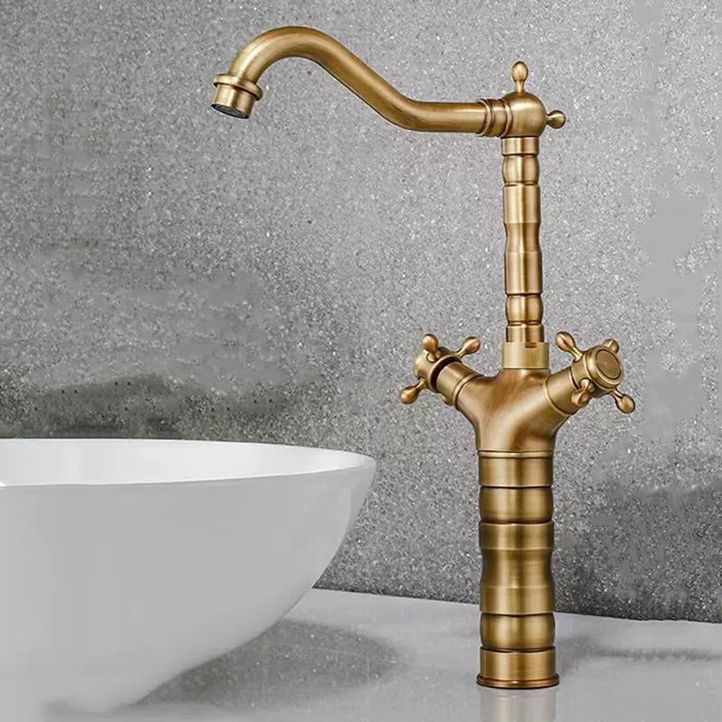 Keukenkraan | Waskom Wastafelkraan Brons Klassiek Landelijk, Minder dan 100 cm, 25 tot 50 cm, Overige kleuren, Nieuw