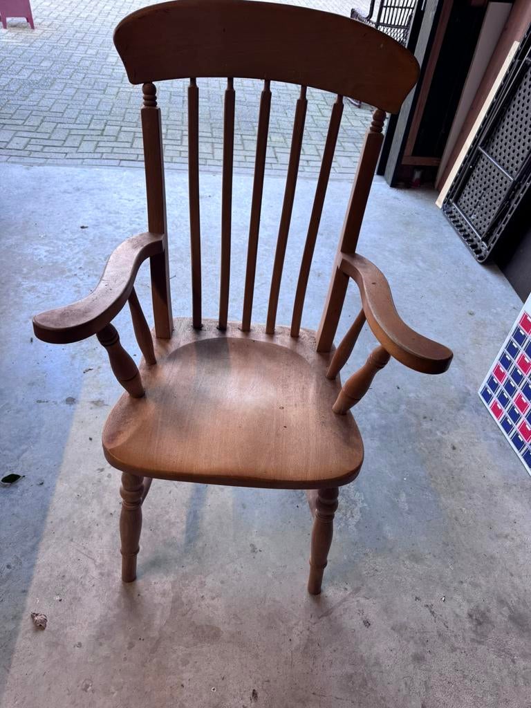 Houten handgemaakte stoel, Huis en Inrichting, Stoelen, Ophalen, Bruin, Eén