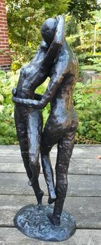 bronzen beeld / ZOENEND liefdespaar / 55 cm hoog, Nieuw, Info@huisentuindecoratiemarie.nl, Mensenbeeld, Huis en tuin decoratie marie