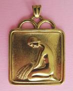 jwg Grote vintage Art Deco stl brons hanger Finland design, Verzenden, Brons, Hanger