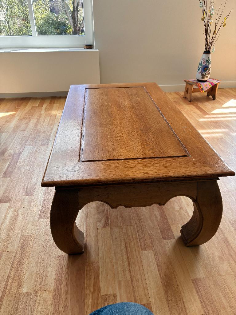 eiken opiumtafel, Ophalen, Gebruikt, Opium, 100 tot 150 cm
