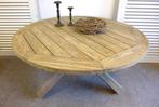 stevige ronde teak tuintafel 150 cm, Ophalen, Zo goed als nieuw, Onbekend, Onbekend