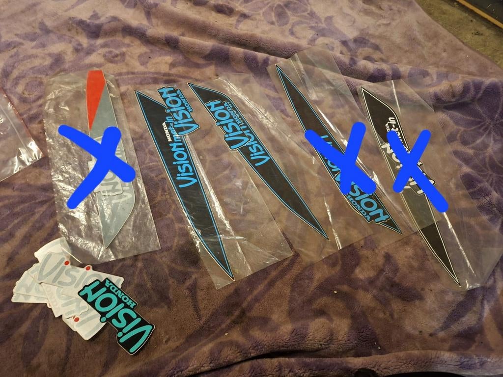 Stickerset nieuw origineel honda vision blauw, Ophalen