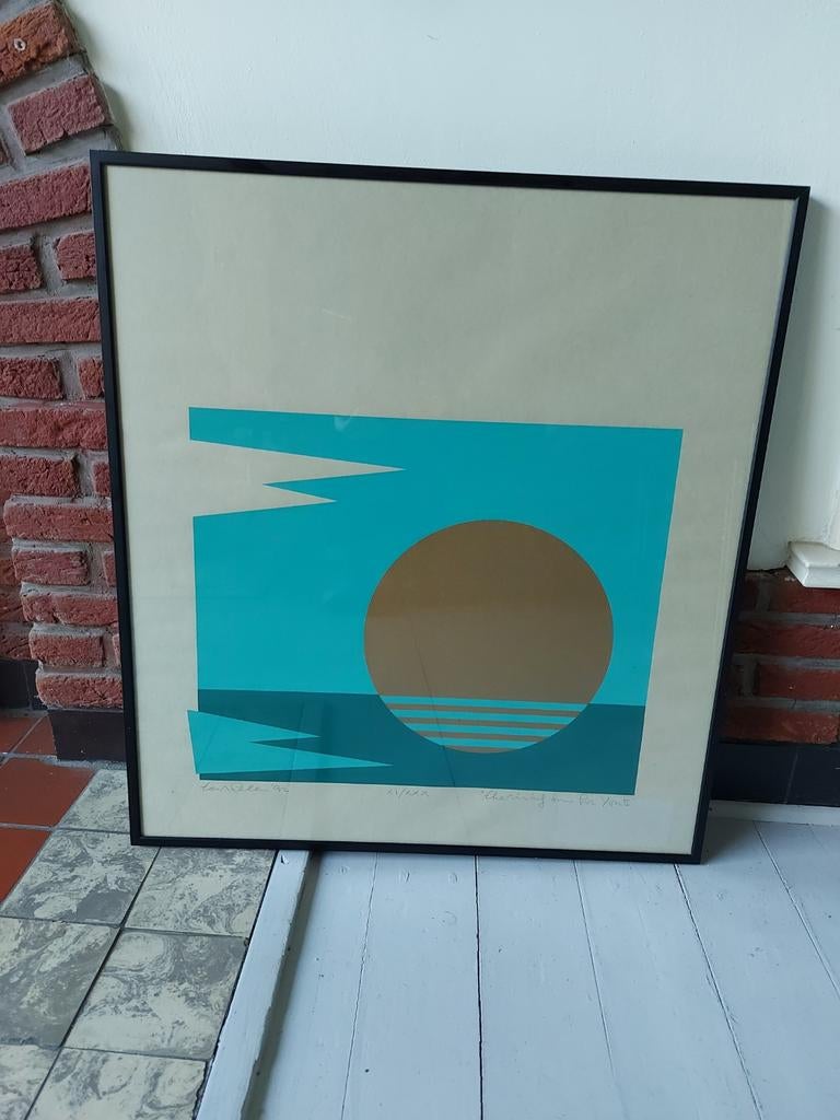 Zeefdruk in lijst Rising Sun for you Ted Felen Nijmegen, Ophalen