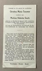 Bidprentje Christina Maria Teeuwen (1879-1956) Budel, Ophalen of Verzenden, Bidprentje