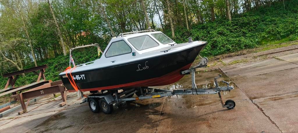 Mooie beekman alfa 485 zonder motor met trailer, Watersport en Boten, Ophalen, Geen motor, Gebruikt, 3 tot 6 meter