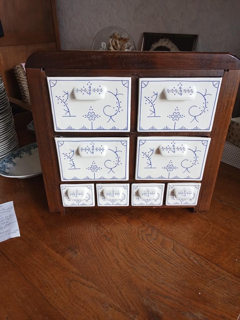 Prachtig in perfecte staat voorraadkastje copenhague Boch, Antiek en Kunst, Ophalen of Verzenden