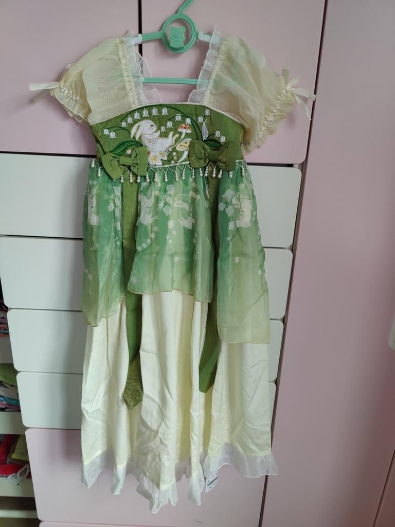 Prachtige Hanfu Jurk voor Meisjes - Konijn & Bloemen, Kinderen en Baby's, Ophalen of Verzenden, Zo goed als nieuw, Onbekend, Meisje