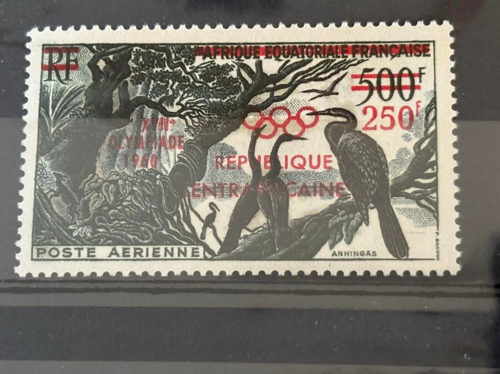 Olympische Spelen, vogel, centraal Afrikaanse Republiek 1960, Ophalen of Verzenden, Postfris, Sport
