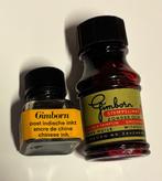 Set vintage Gimborn inktflesjes Zevenaar - Vol - Jaren 30/50, Verzamelen, Pennenverzamelingen, Ophalen, Zo goed als nieuw, Overige typen