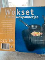 Wokset 6 pannetjes elektrisch compleet, Witgoed en Apparatuur, Gourmetstellen, Ophalen, Zo goed als nieuw, 4 t/m 7 personen