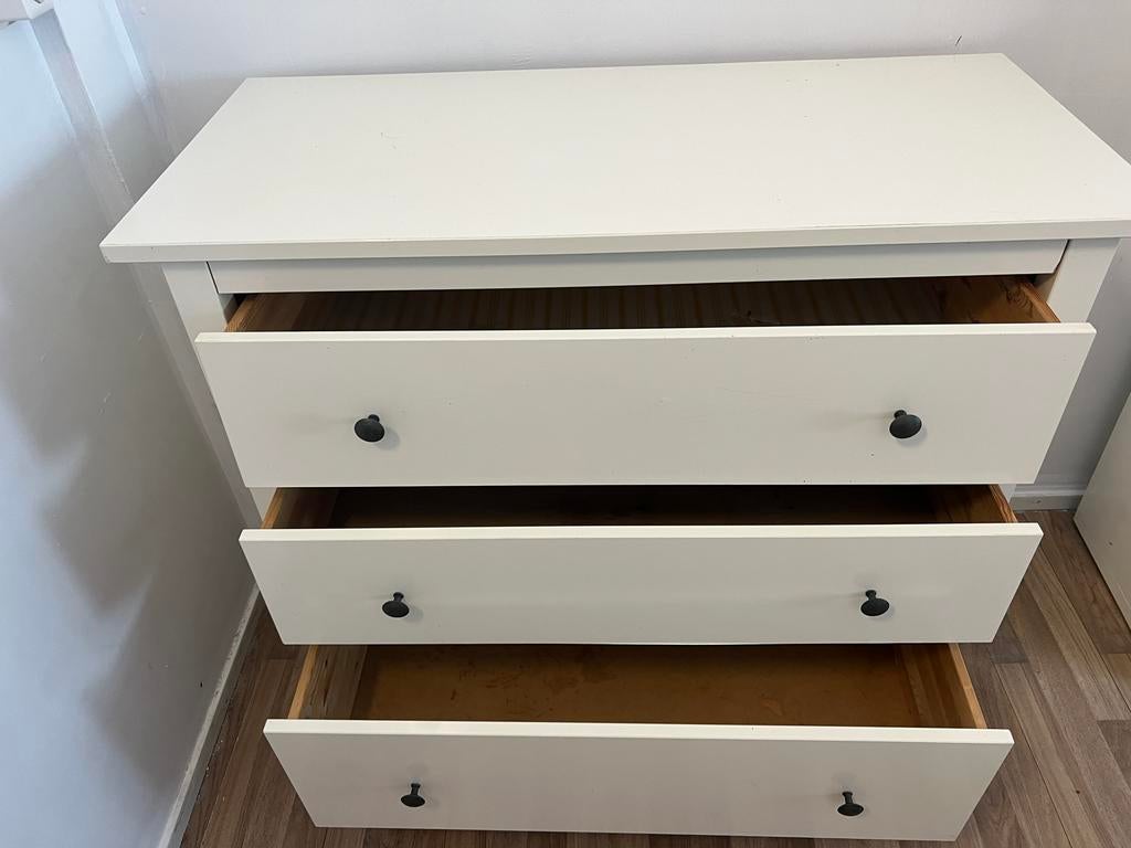 Ladekast met 3 lades, wit, Huis en Inrichting, Kasten | Ladekasten, Ophalen, Gebruikt, 100 tot 150 cm, 3 of 4 laden