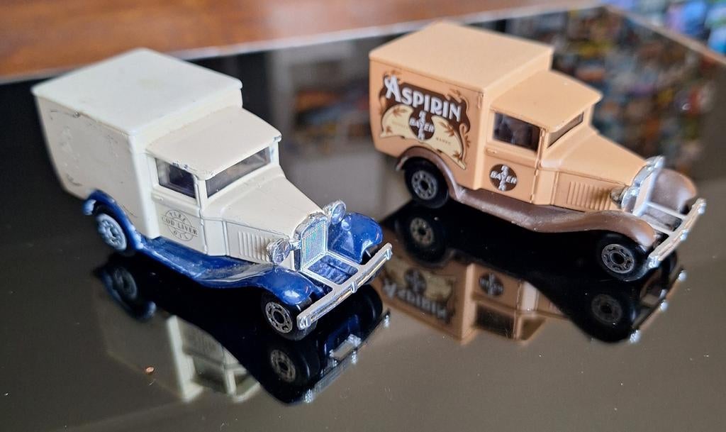 2x Matchbox ford model a ford 1979, Ophalen of Verzenden, Gebruikt, Auto