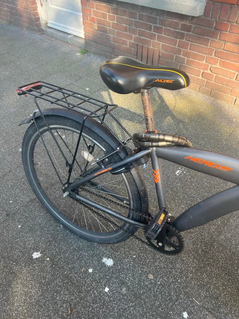 Altec fiets met bagagedrager, handremmen en maat 16, Ophalen of Verzenden, Gebruikt, Velgrem, Overige merken
