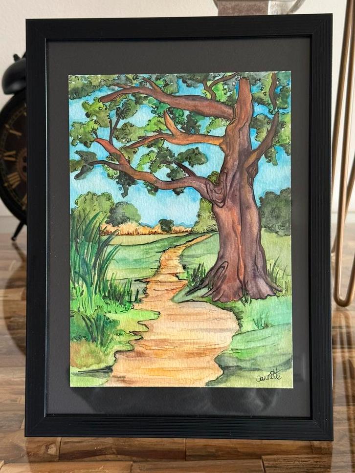 “De oude boom” kunst /schilderij, Antiek en Kunst, Kunst | Schilderijen | Klassiek, Ophalen of Verzenden