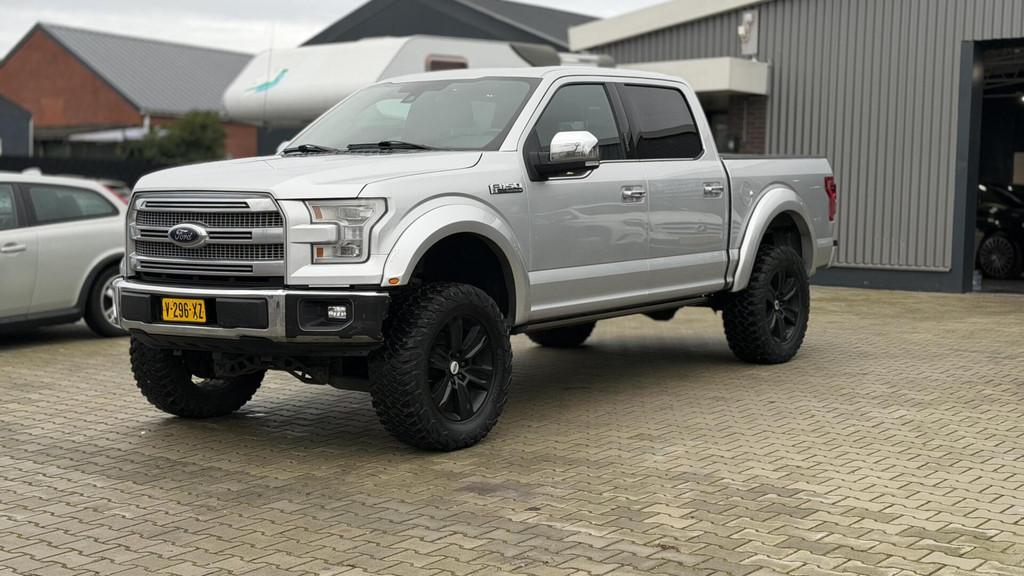 Ford F150 Platinum 4x4 Pickup Crew Cab LPG Airco Cruise, Auto's, Bestelauto's, Gebruikt, Leder, Bedrijf, Vierwielaandrijving