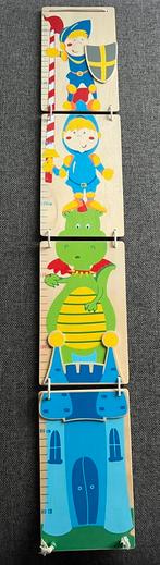 Houten groeimeter 80 tot 155 cm ridder draak kind lengte, Ophalen of Verzenden, Zo goed als nieuw, Wanddecoratie