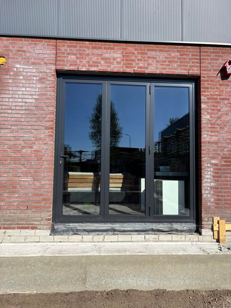 Harmonicadeur alu 254x254, Doe-het-zelf en Verbouw, Kozijnen en Schuifpuien, Ophalen of Verzenden, Zo goed als nieuw, Hout, Raamkozijn