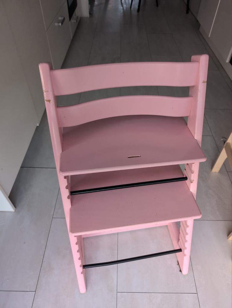 Stokke Tripp Trapp Meegroeistoel - Roze, Ophalen, Gebruikt, Meegroeistoel, Aanschuifbaar