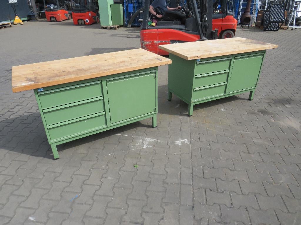 werkbank werkbanken werktafels met lades en opbergkast, Doe-het-zelf en Verbouw, Gebruikt, Zandhaarweg, Ophalen of Verzenden, Werkbank