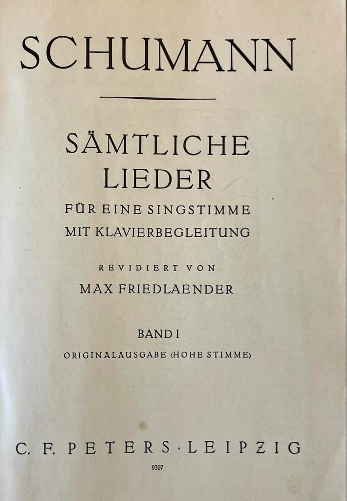 Schumann: Sämtliche Lieder, Band I - Edition Peters (NL), Muziek en Instrumenten, Bladmuziek, Gebruikt, Klassiek, Zang, Ophalen of Verzenden