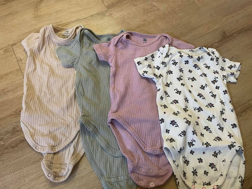 Hema Meegroei Rompers Bamboe Maat 74/80, Ophalen of Verzenden, Zo goed als nieuw, Jongetje of Meisje, Nacht- of Onderkleding