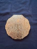 Vintage Poederdoosje - zilverkleurig met spiegel en poeder, Gebruikt, Gehele gezicht, Ophalen of Verzenden, Goud