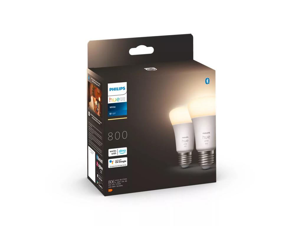 Philips Hue White E27 LED lampen (2 stuks), Ophalen, Led-lamp, 60 watt of meer, Nieuw