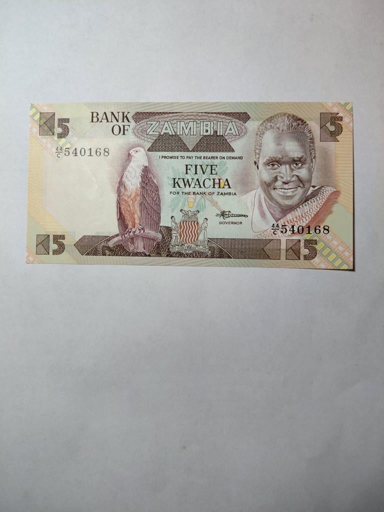 Zambia 5 kwacha unc, Postzegels en Munten, Bankbiljetten | Afrika, Ophalen of Verzenden, Zambia