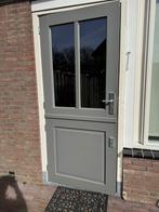 Hard houten buitendeur, Doe-het-zelf en Verbouw, Deuren en Horren, Ophalen, 200 tot 215 cm, Glas, Buitendeur