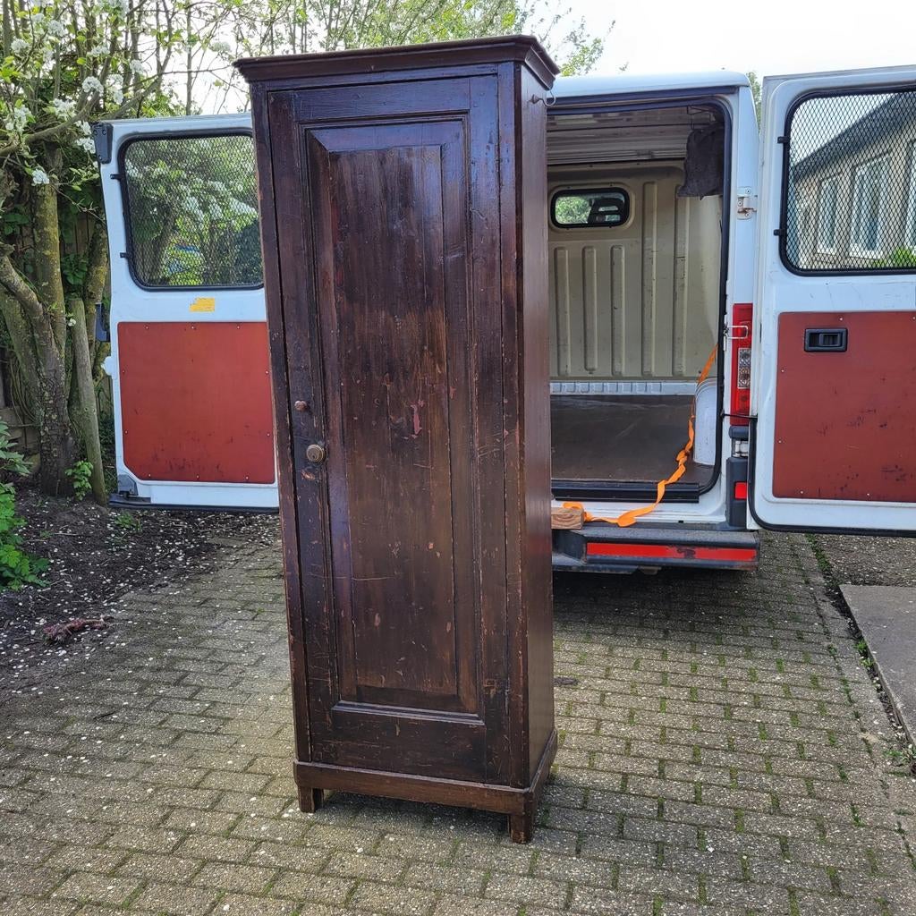Brocante vintage oude smalle kast eendeurskast servieskast, Ophalen