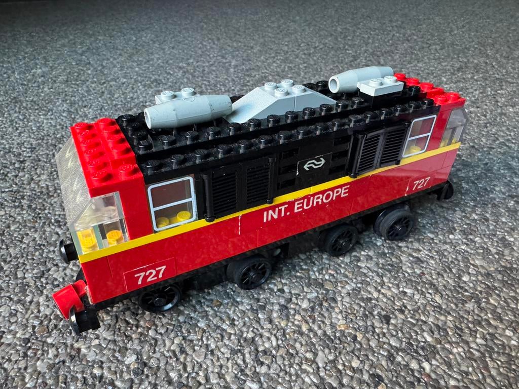 Lego trein locomotief, rood-zwart, nr. 727, Overige thema's, Lego, Ophalen of Verzenden, Zo goed als nieuw