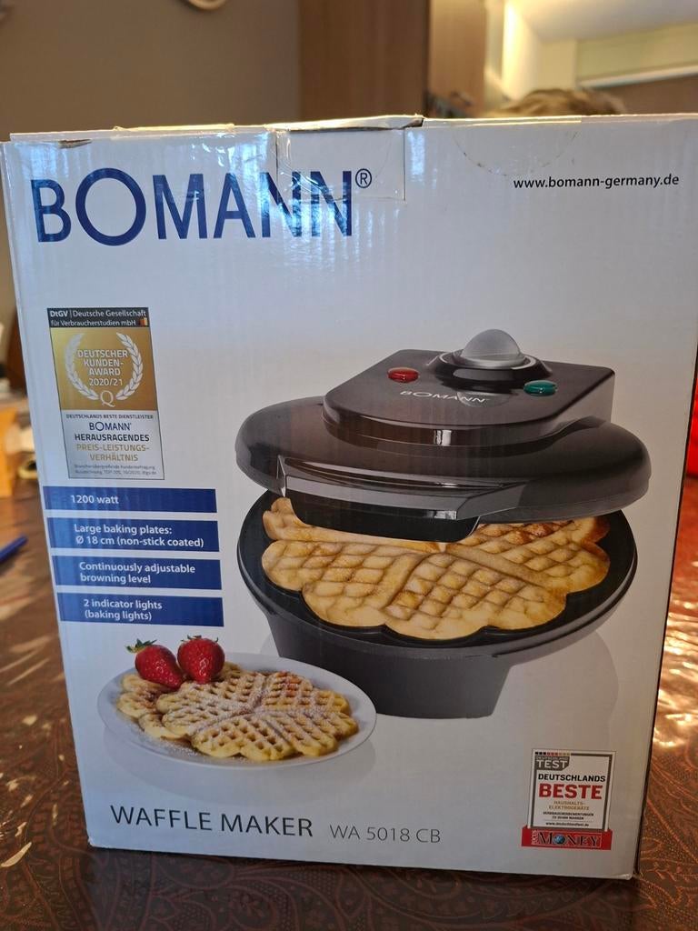 Bomann wafel maker nieuw in doos, Witgoed en Apparatuur, Wafelijzers, Verzenden, Nieuw