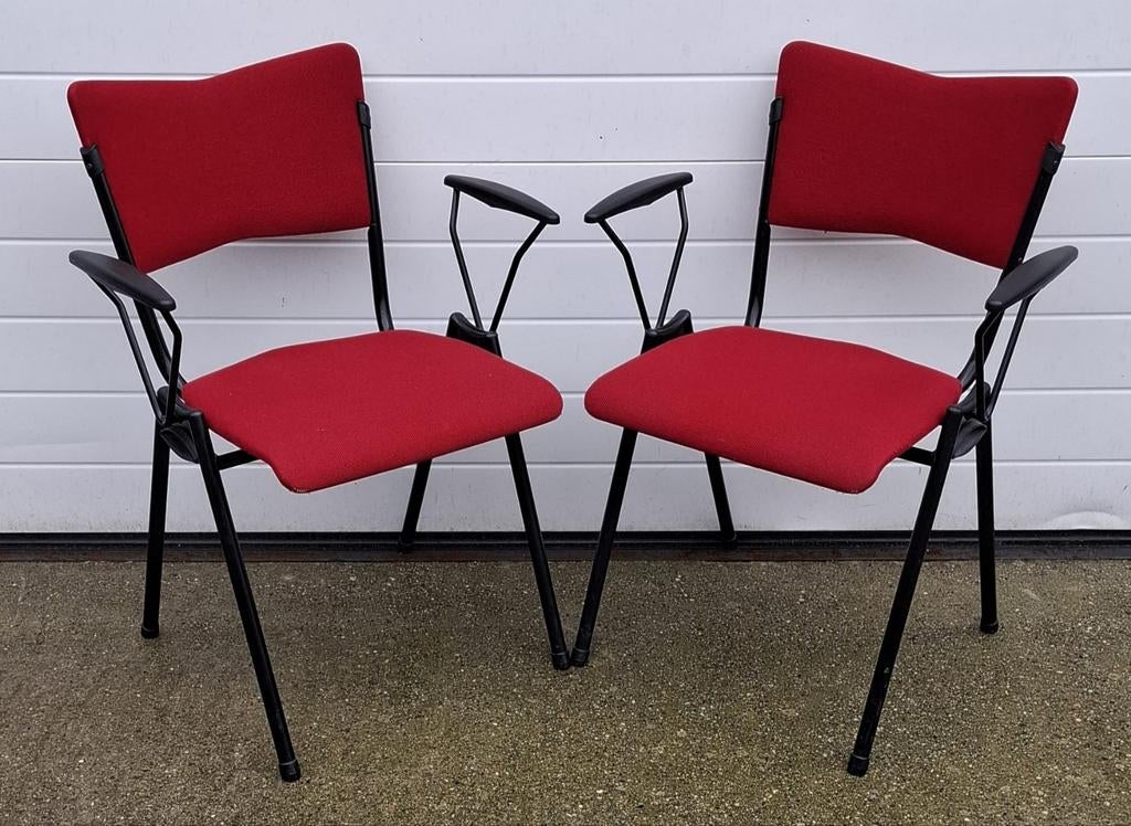 49 x Vepa vergaderstoelen rood kantine stoelen horeca cafe, Ophalen of Verzenden, Zo goed als nieuw, Rood, Vijf, Zes of meer stoelen