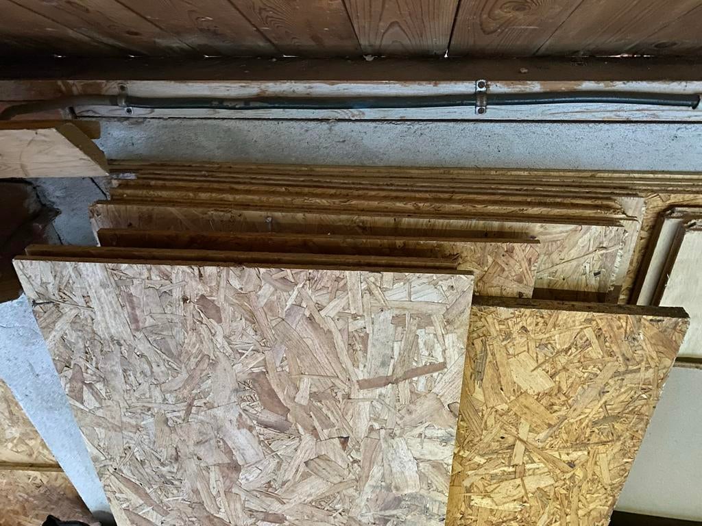 OSB platen partij 12 platen 9mm | 122x244 + reststukken, Ophalen, Gebruikt, Hout, Minder dan 20 mm