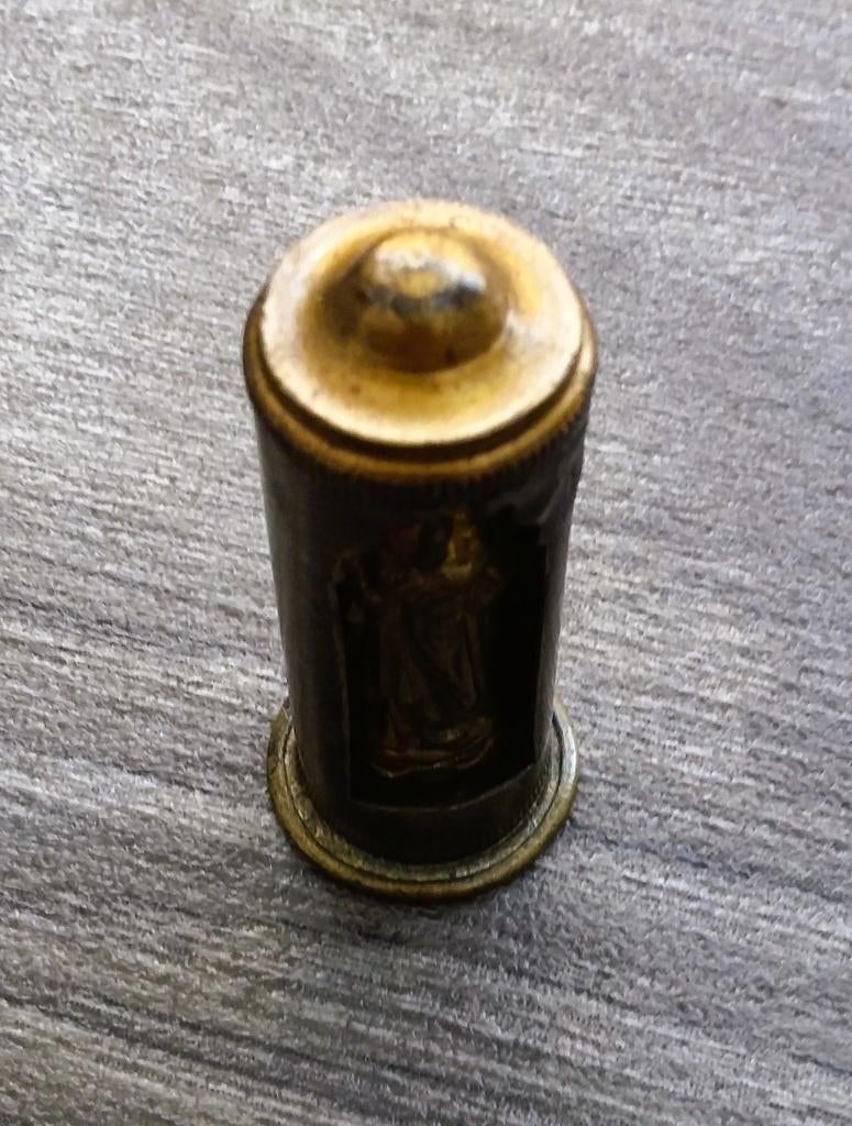 Omstreeks 1900 Bescherm Zakheilige Beeldje Kokertje Soldaat, Nvt., Ophalen of Verzenden, Kunstobject, Nederland