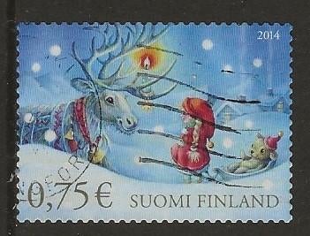 Finland 9, rendier, Verzenden, Finland, Gestempeld
