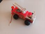 Vintage Fisher Price brandweerauto met geluid en 2 poppetjes, Ophalen of Verzenden, Gebruikt, Auto of Voertuig, Met geluid